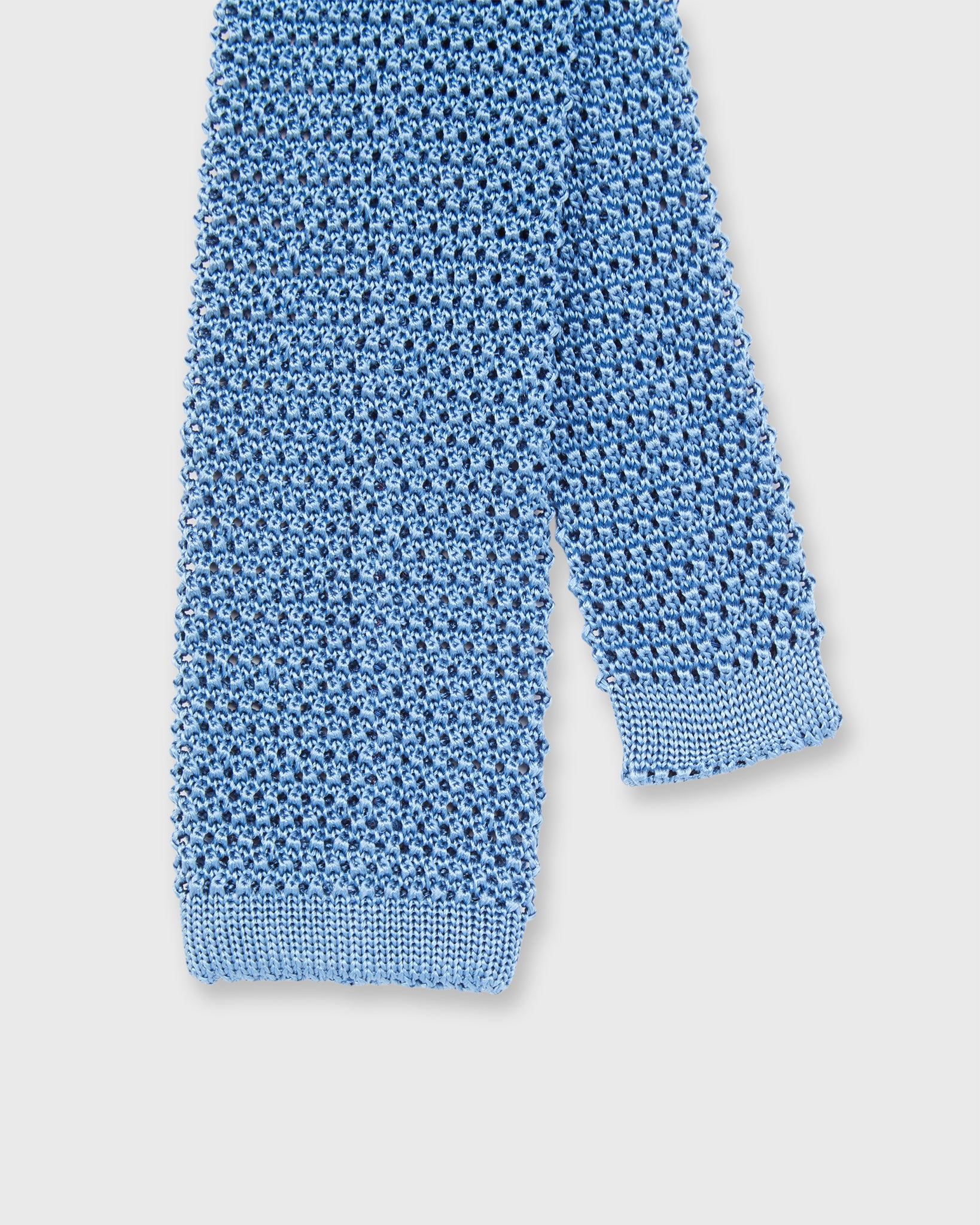 Silk Knit Tie in Light Blue