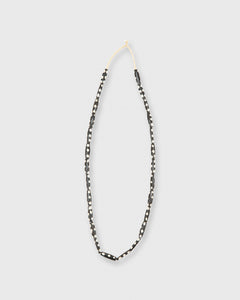 Small Elongated Cowbone Beads Black/White Dot