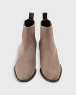 Load image into Gallery viewer, Heeled Chelsea Boot in Dark Taupe Suede
