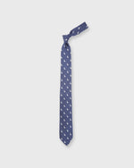 Load image into Gallery viewer, Silk Faille Club Tie in Navy/White Hare
