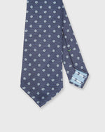 Load image into Gallery viewer, Silk Woven Tie in Navy/Sky Floral Spot
