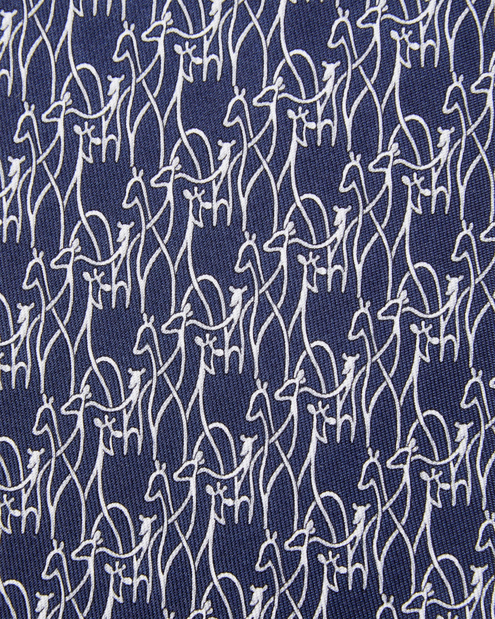 Silk Print Tie in Navy Giraffes