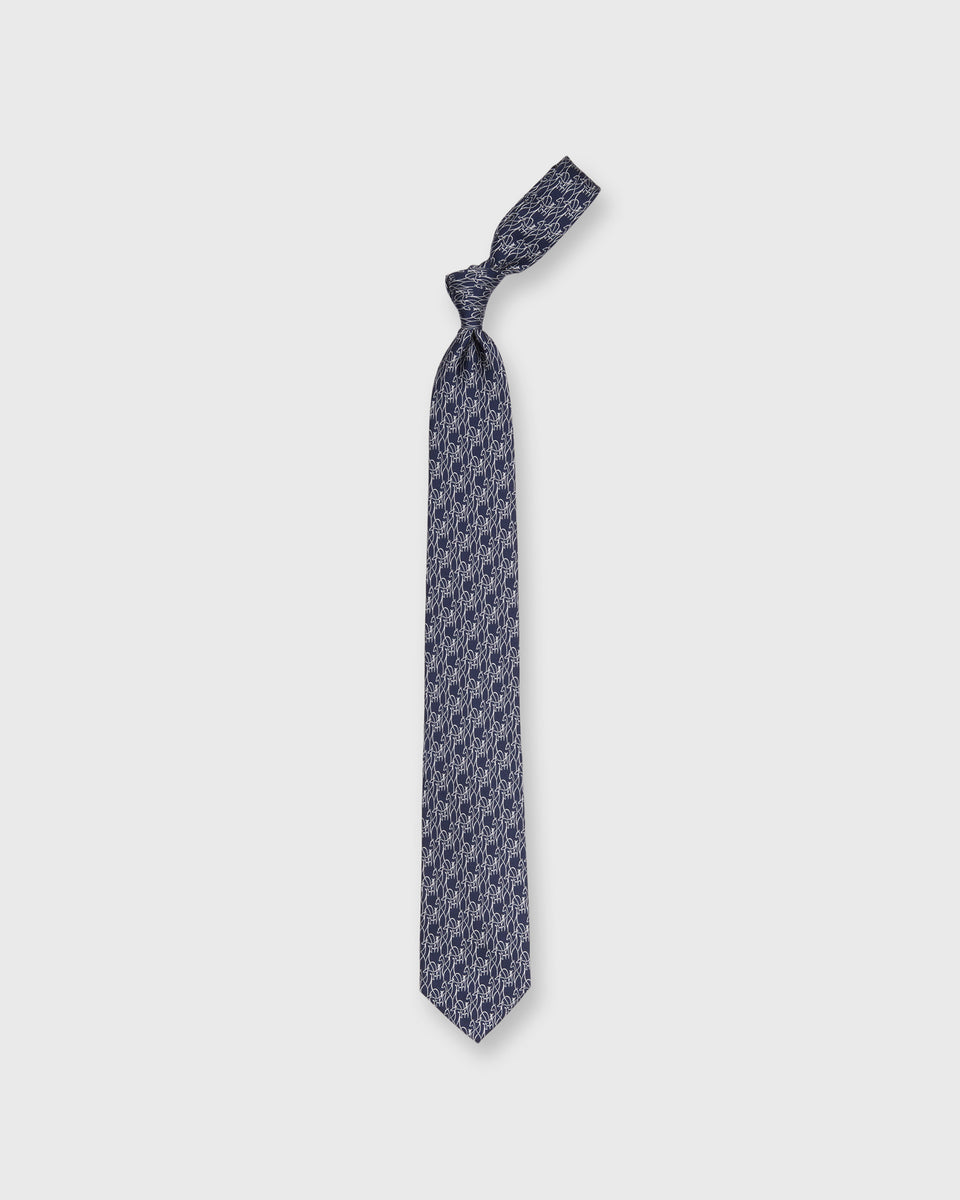 Silk Print Tie in Navy Giraffes | Shop Sid Mashburn