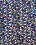 Load image into Gallery viewer, Silk Print Tie in Navy/Orange/Yellow Pixels
